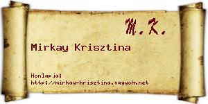 Mirkay Krisztina névjegykártya